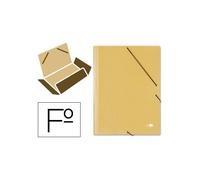 Carpeta liderpapel gomas folio 3 solapas carton prespan amarilla