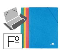 Carpeta liderpapel gomas folio 3 solapas carton simil prespan pack de 4 unidades colores surtidos - CG37