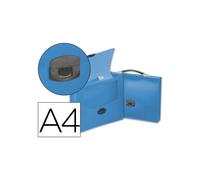 Carpeta Portadocumentos Beautone Polipropileno Din A4 Azul Transparente c/ Asa