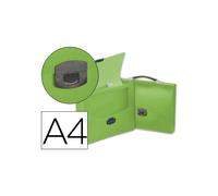 Carpeta liderpapel portadocumentos broche polipropileno din a4 verde transparente con asa