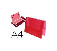 Carpeta liderpapel portadocumentos gomas 36930 polipropileno din a4 rojo translucido -lomo 25 mm