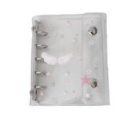 Carpeta M5 - Cubierta de cuaderno portátil transparente con 6 agujeros, bonito organizador de bolsillo estilo Filofax recargable, de planificación diario y semanal para oficina de estudio