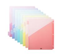 Carpeta Mr. Pen con separadores de 8 pesta as en colores pastel, carpeta de 3 anillas con pesta as y bolsillos
