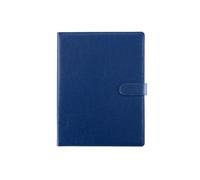 Carpeta multifuncional A4 con inserción de bolígrafo, cuero, contrato negocios, libro firma, tablero información documentos, carpeta, expansión archivos(Blue)