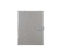 Carpeta multifuncional A4 con inserción de bolígrafo, cuero, contrato negocios, libro firma, tablero información documentos, carpeta, expansión archivos(Gris)