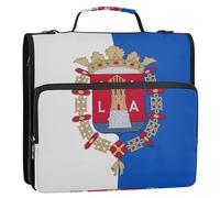 Carpeta organizadora de 3 anillas con cremallera y bandera de la provincia de Alicante, carpetas de anillos en D de 1.5 pulgadas con correa, cartera para la escuela secundaria y soporte para carpetas