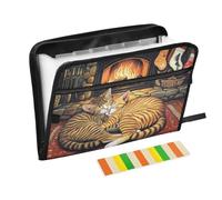 Carpeta organizadora de archivos, tamaño A4, carpeta con múltiples bolsillos para enfermeras pediátricas, militares, Hearthside Feline Siesta: Cozy Cats by The Fire