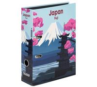 Carpeta original Falken Retro Fuji. Fabricado en Alemania. 8 cm de ancho, DIN A4, espejo interior negro, con anillas, archivador de archivos, archivador de oficina, carpeta de plástico, carpeta con