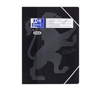 Carpeta Oxford by Elba con goma en las esquinas para un cierre seguro, 3 solapas redondeadas, cartón rígido con superficie suave, color Negro A3, 10 Stück
