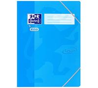 Carpeta Oxford by Elba con goma en las esquinas para un cierre seguro, 3 solapas redondeadas, cartón rígido con superficie suave, color azul mar A3, 1 Stück