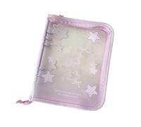 Carpeta para tarjetas coleccionables, protector transparente A5 con impresión de estrellas, con 20 páginas reemplazables con 4 compartimentos transparentes e impermeables para álbumes de recortes de