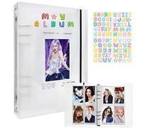 Carpeta para tarjetas fotográficas A5 Kpop, 200 bolsillos, carpeta de tarjetas de fotos Kpop, carpeta recargable A5 de 6 anillos, carpeta de tarjetas de fotos Kpop, álbum de tarjetas fotográficas Kpop