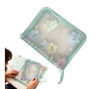 Carpeta para tarjetas, protector A5 transparente con impresión de estrellas, con 20 páginas reemplazables de 4 compartimentos, impermeable, para estudiantes, amantes del anime, familiares, amigos