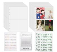 Carpeta Photocards Kpop, 6,7 x 9,5cm Doble Cara Desafío de Ahorro de Dinero de 100 Sobres Fundas para Carpetas A5 con 4 Bolsillos Portátil Carpeta de Ahorro de Presupuesto con Sobres