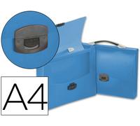 Carpeta Portadocumentos Beautone Polipropileno Din A4 Azul Transparente c/ Asa