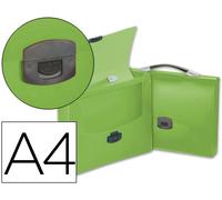 Carpeta Portadocumentos Beautone Polipropileno Din A4 Verde Transparente c/ Asa