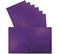 Carpeta portafolios de pl?stico resistente con dos bolsillos, tama?o carta, de Better Office Products, paquete de 24 (morado)