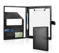 Carpeta portapapeles A4, carpeta profesional de piel sintética, soporte legal para bloc de notas tamaño carta A4, currículum, bloc de escritura, organizador ideal para conferencias de oficina de