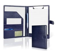 Carpeta portapapeles A4, carpeta profesional de piel sintética, soporte legal para bloc de notas tamaño carta A4, currículum, bloc de escritura, organizador ideal para conferencias de oficina de