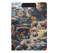 Carpeta portapapeles con almacenamiento A4 portapapeles con carpeta horizontal y vertical, doble clip, tablero de clip de oficina con cubierta, algunos animales grandes mar