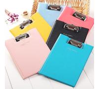 Carpeta portapapeles plegable para A4 con tapa, clip de metal y ranura incorporada - 315x225mm tablero recubierto de plástico para oficina, teachi (rosa rojo)