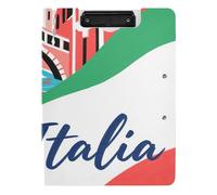 Carpeta portapapeles Welcome to Italy Scenery Culture A4, portapapeles con doble clip, soporte para bolígrafos, tablero escolar con tapa