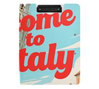 Carpeta portapapeles Welcome to Italy Scenery Culture A4 portapapeles con dos clips de metal, soporte para bolígrafos, clip de lactancia con cubierta
