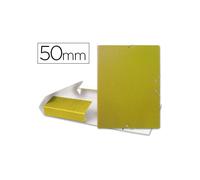 Carpeta proyectos liderpapel folio lomo 50mm carton gofrado amarilla