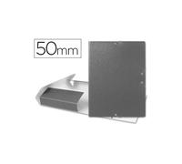 Carpeta proyectos liderpapel folio lomo 50mm carton gofrado gris