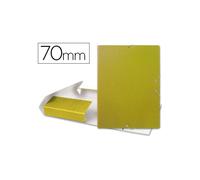 Carpeta proyectos liderpapel folio lomo 70mm carton gofrado amarilla - PJ71