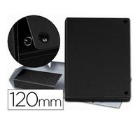 Carpeta Proyectos Pardo Folio Lomo 120 Mm Carton Forrado Negro Con Broche