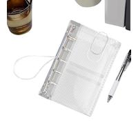 Carpeta recargable para cuadernos, planificador de 5 anillos para organización, PVC M5 con bolsillos de almacenamiento de pliegues, soporte transparente para documentos para tarjetas, documentos