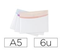 Carpeta Tarifold Portadocumentos Color Dream Polipropileno Din A5 Velcro Colores Pastel Pack 6 Unidades
