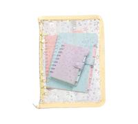 Carpeta Transparente A5 - Cubierta Para Cuaderno De PVC Recargable De 6 Anillas Con Cierre A Presión | Organizador Ligero E Impermeable Para Planificador De Presupuesto, Notas Escolares, Diarios Y Rec