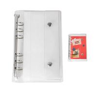 Carpeta transparente A6/| 6 anillas de PVC transparente para planificador, carpeta de hojas sueltas para álbumes de recortes, escuela, boletos, diario, almacenamiento de documentos, fotos, niñas