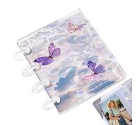 Carpeta transparente - Cuaderno de pegatinas con 20 páginas interiores | Libro de almacenamiento de tarjetas fotográficas, diario de cinta adhesiva, accesorios pequeños, estudiantes, profesores