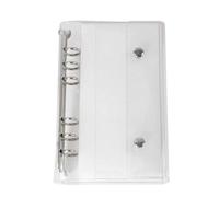 Carpeta transparente - Cuaderno recargable de PVC con 6 anillas, organizador transparente para hojas sueltas, cubierta reutilizable con bolsillos, planificador presupuestario y carpeta de álbumes de