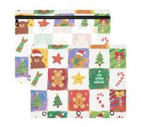 Carpeta transparente para bolígrafos A4, cartas, paquete de 2 unidades, suministros universitarios, árbol de Navidad, pan de jengibre