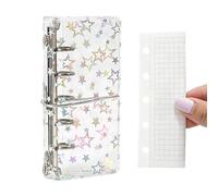 Carpeta transparente para cuaderno, carcasa protectora, rellenable, con correa, agenda con anillas, 2,5 cm, para niños, niñas, jóvenes, adolescentes, casa, oficina, escuela, viaje, diario