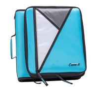 Carpeta universal con cremallera Case-it - Anillas de 2 pulgadas - Bolsillo acolchado para port til o tableta de hasta 13 pulgadas - M ltiples bo