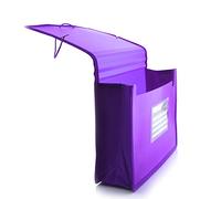 Carpeta XXL - Tamaño A5 con Fuelle de Tela de Gran Capacidad y Cierre de Gomas en Colores SUPRA (Morado Supra)