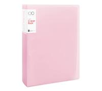 Carpetas A4 con 100 fundas, transparentes, libro de presentación de PP, carpeta con sobres transparentes, carpeta de proyectos de presentación para hojas de música, hogar, escuela, oficina (rosa)