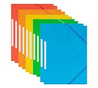 Carpetas A4 con Cierre de Goma Elástica y 3 Solapas, Titular de Archivos de Papel Colores, Portadocumentos Organizador para la Escuela Oficina Hogar (10pcs)