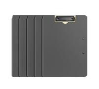 carpetas archivadoras Carpeta portapapeles plegable de 5 piezas, resistente, de polipropileno, con doble clip, organizador de archivos, suministros de oficina clasificador documentos(Negro)