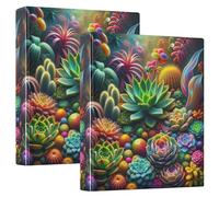 Carpetas brillantes y vibrantes y coloridas de 1 1/2 pulgadas, 3 anillos para 200 hojas, bonitas carpetas de portafolio con anillos redondos, 12.4 x 10.6 x 2.36 pulgadas, 1 paquete