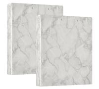 Carpetas clásicas de 3 anillos con textura de mármol blanco de 1.5 pulgadas con capacidad para 200 hojas, bonitas carpetas de 3 anillos redondos florales para oficina, 12.4 x 10.6 x 2.36 pulgadas, 1