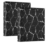 Carpetas clásicas de mármol negro personalizadas de 3 anillos de 1.5 pulgadas con capacidad para 200 hojas, carpeta de portapapeles de anillos redondos, 12.4 x 10.6 x 2.36 pulgadas, 1 paquete