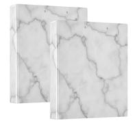 Carpetas clásicas de textura de mármol gris de 1 1/2 pulgadas, 3 anillos para 200 hojas, bonitas carpetas para cuaderno, carpeta floral con anillos redondos, 12.4 x 10.6 x 2.36 pulgadas, 1 paquete