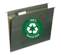 Carpetas colgantes recicladas Smead, 1/5 pesta a, 11 puntos, tama o carta, verde, 25 unidades por caja