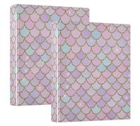 Carpetas de 3 anillos de 1.5 pulgadas con capacidad para 200 hojas, color rosa pastel, carpeta de recetas con anillos redondos, 12.4 x 10.6 x 2.36 pulgadas, 1 paquete